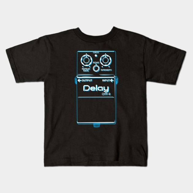 Double Delay Pedal – DM-2 Kids T-Shirt by dcescott